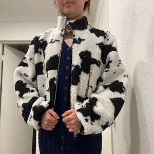 Cow Print zip up jacket